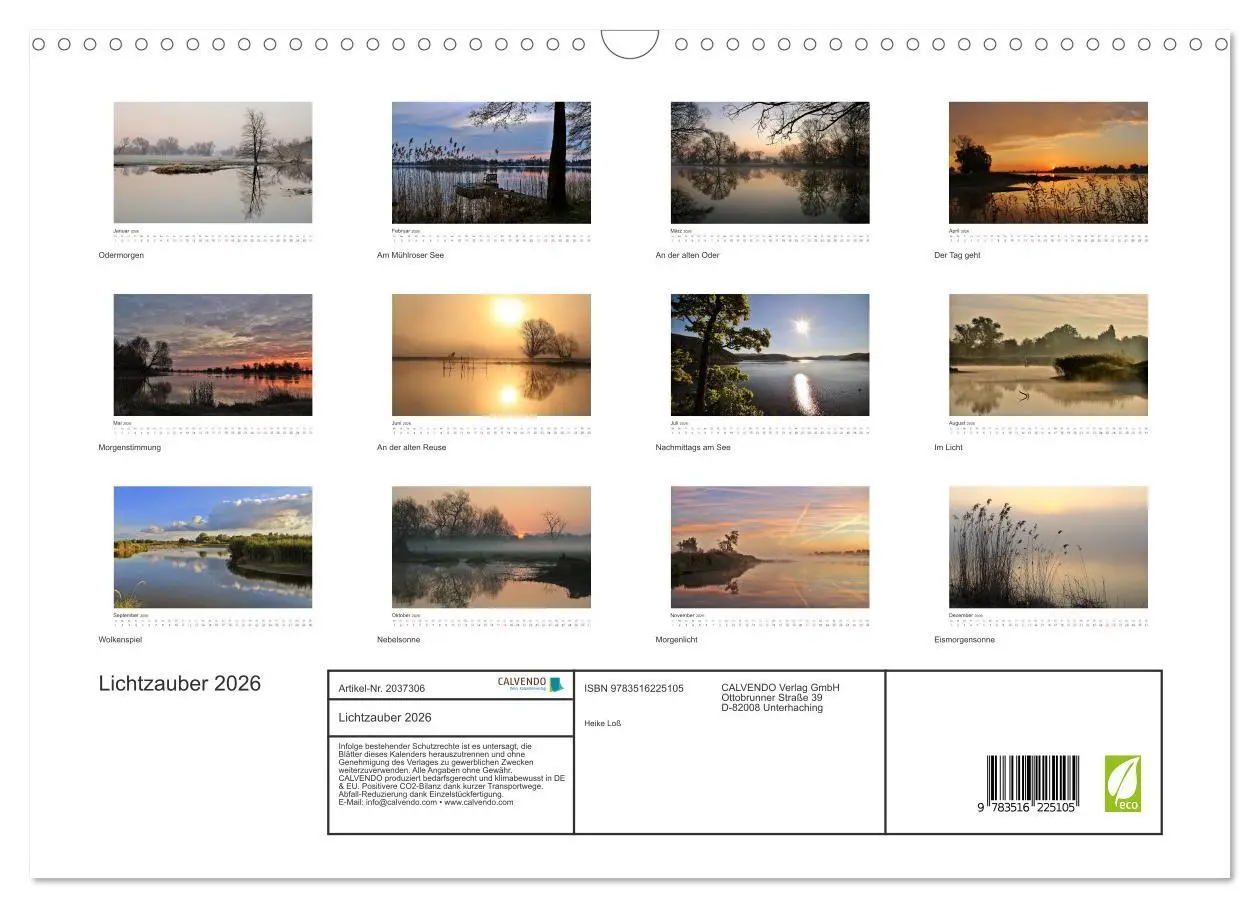 Bild: 9783516225105 | Lichtzauber 2026 (Wandkalender 2026 DIN A3 quer), CALVENDO...