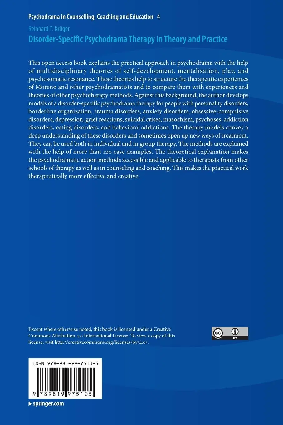 Rückseite: 9789819975105 | Disorder-Specific Psychodrama Therapy in Theory and Practice | Krüger