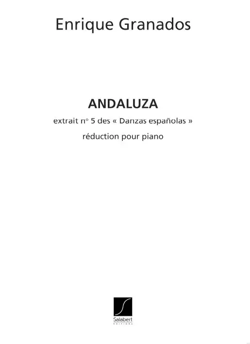 Cover: 9790048005105 | Andaluza (No 5 des Danzas espanolas) | Enrique Granados | Buch