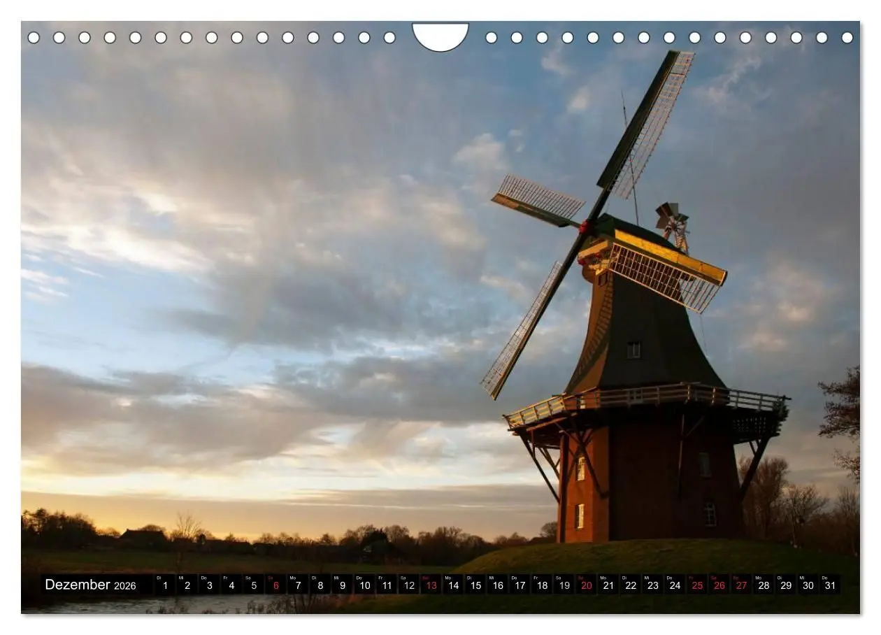 Bild: 9783516145205 | Windmühlen in Deutschland (Wandkalender 2026 DIN A4 quer), CALVENDO...