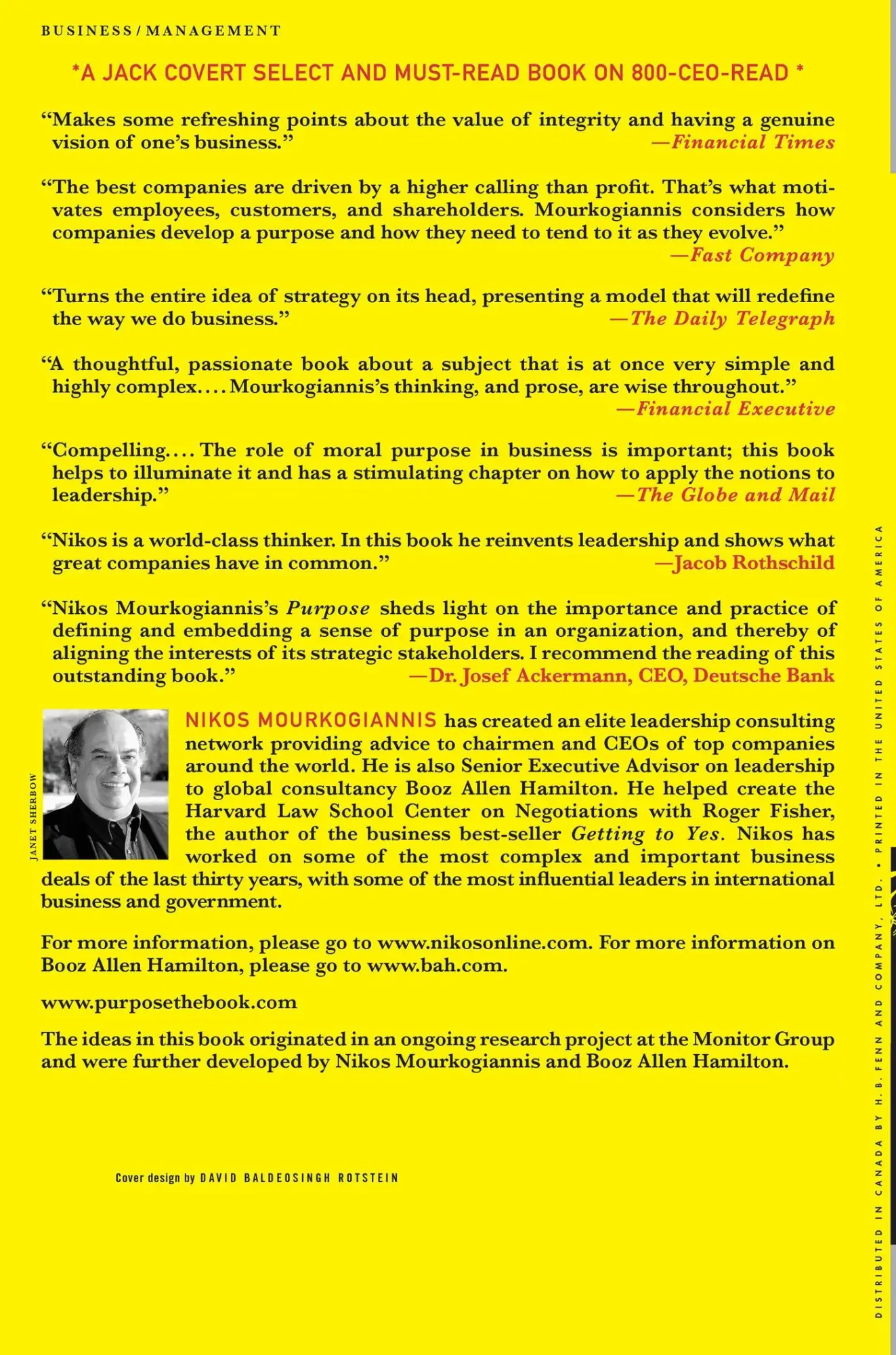 Rückseite: 9780230605305 | Purpose | The Starting Point of Great Companies | Nikos Mourkogiannis