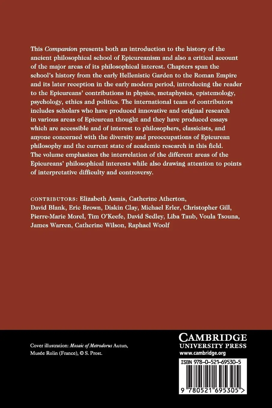 Rückseite: 9780521695305 | The Cambridge Companion to Epicureanism | James Warren | Taschenbuch