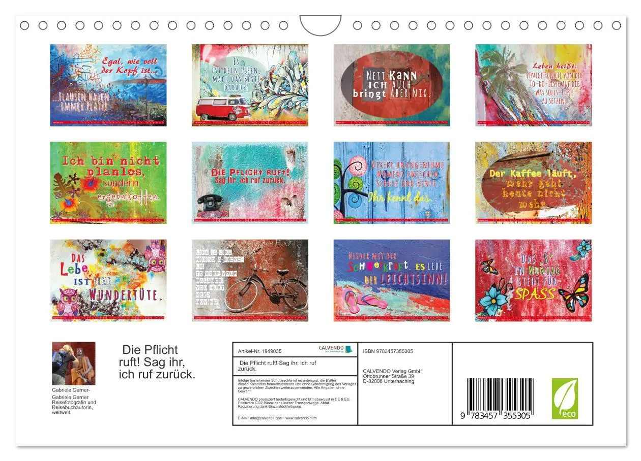 Bild: 9783457355305 | Die Pflicht ruft! Sag ihr, ich ruf zurück. (Wandkalender 2026 DIN...