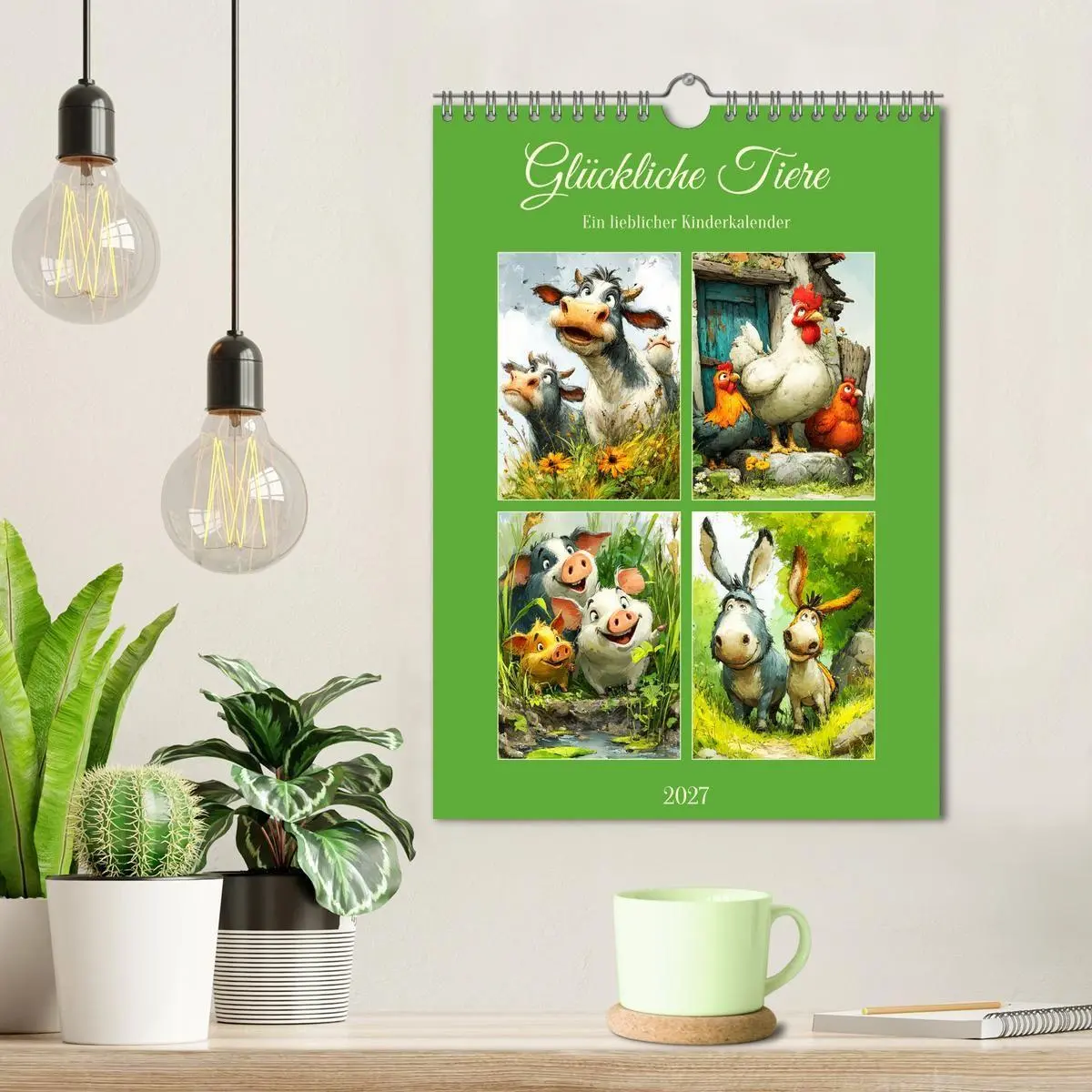 Bild: 9783516825305 | Glückliche Tiere. Ein lieblicher Kinderkalender (Wandkalender 2027...