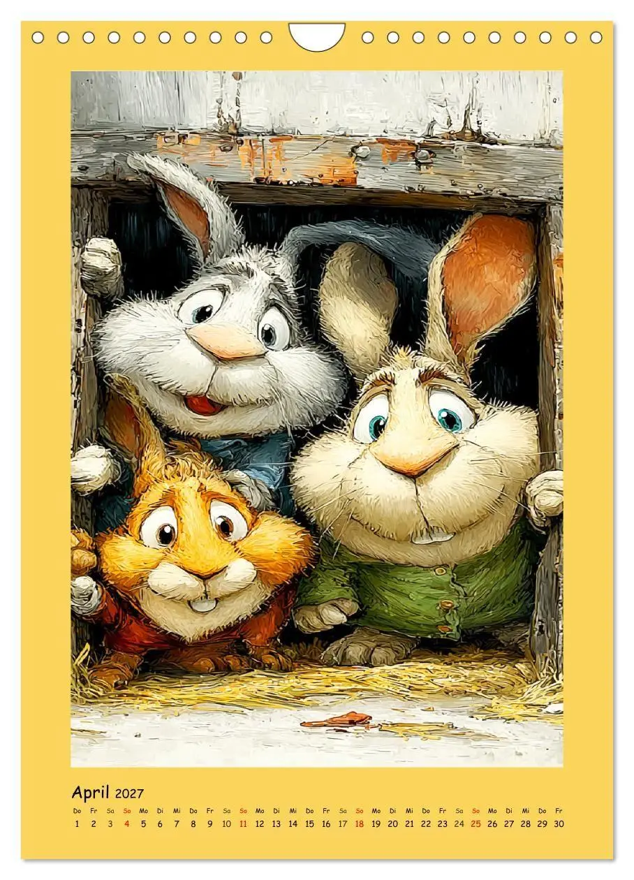 Bild: 9783516825305 | Glückliche Tiere. Ein lieblicher Kinderkalender (Wandkalender 2027...