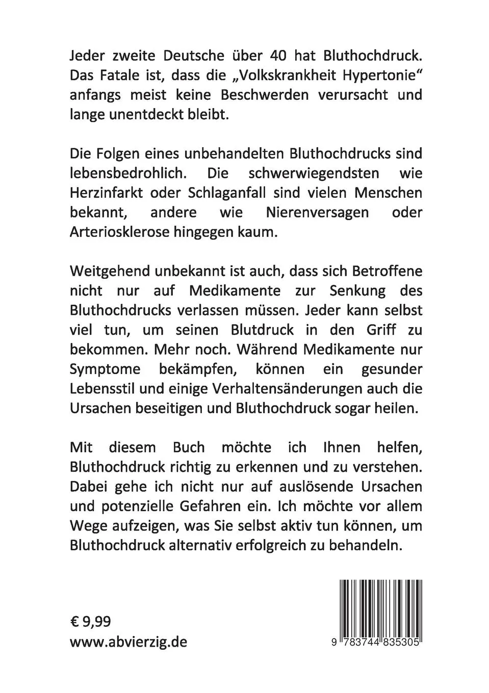 Rückseite: 9783744835305 | Endlich im Griff: Bluthochdruck | Ralph Kähne | Taschenbuch | 92 S.