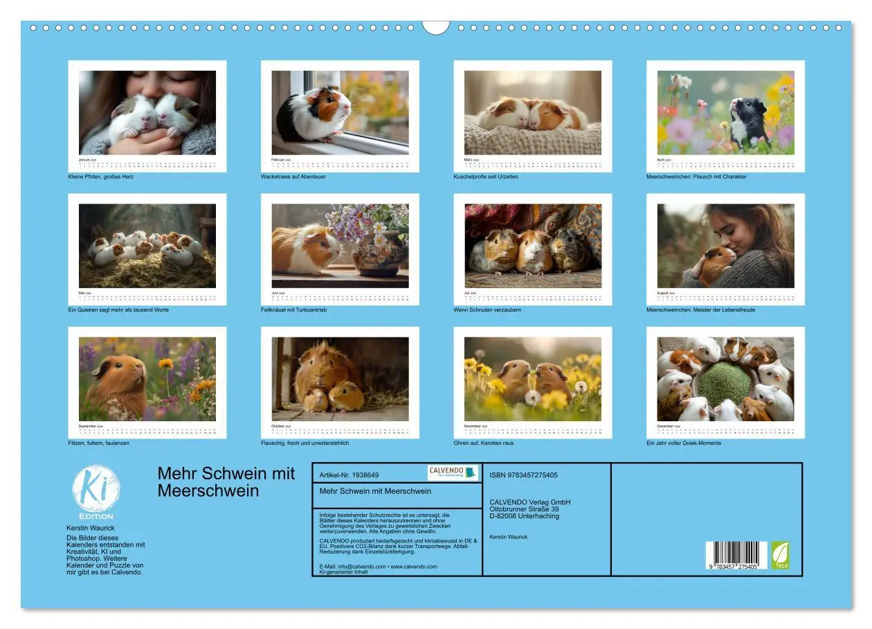 Bild: 9783457275405 | Mehr Schwein mit Meerschwein (Wandkalender 2026 DIN A2 quer),...