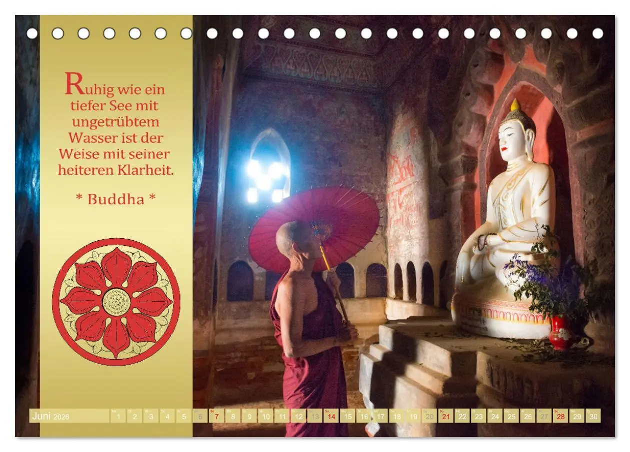 Bild: 9783457645505 | BUDDHAS WORTE - Buddhistische Weisheiten (Tischkalender 2026 DIN A5...