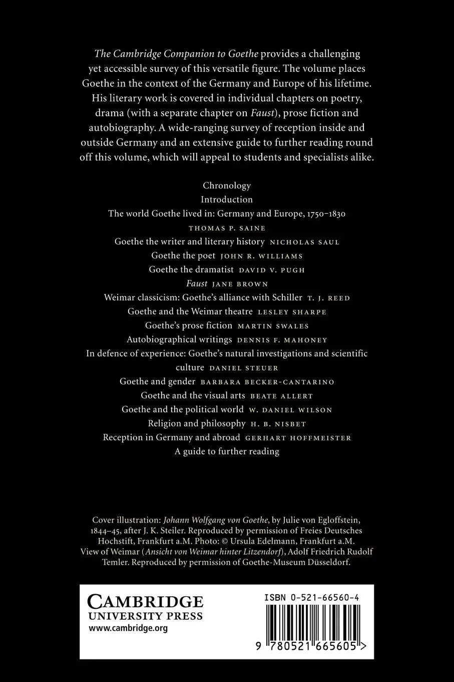 Rückseite: 9780521665605 | The Cambridge Companion to Goethe | Lesley Sharpe | Taschenbuch | 2006