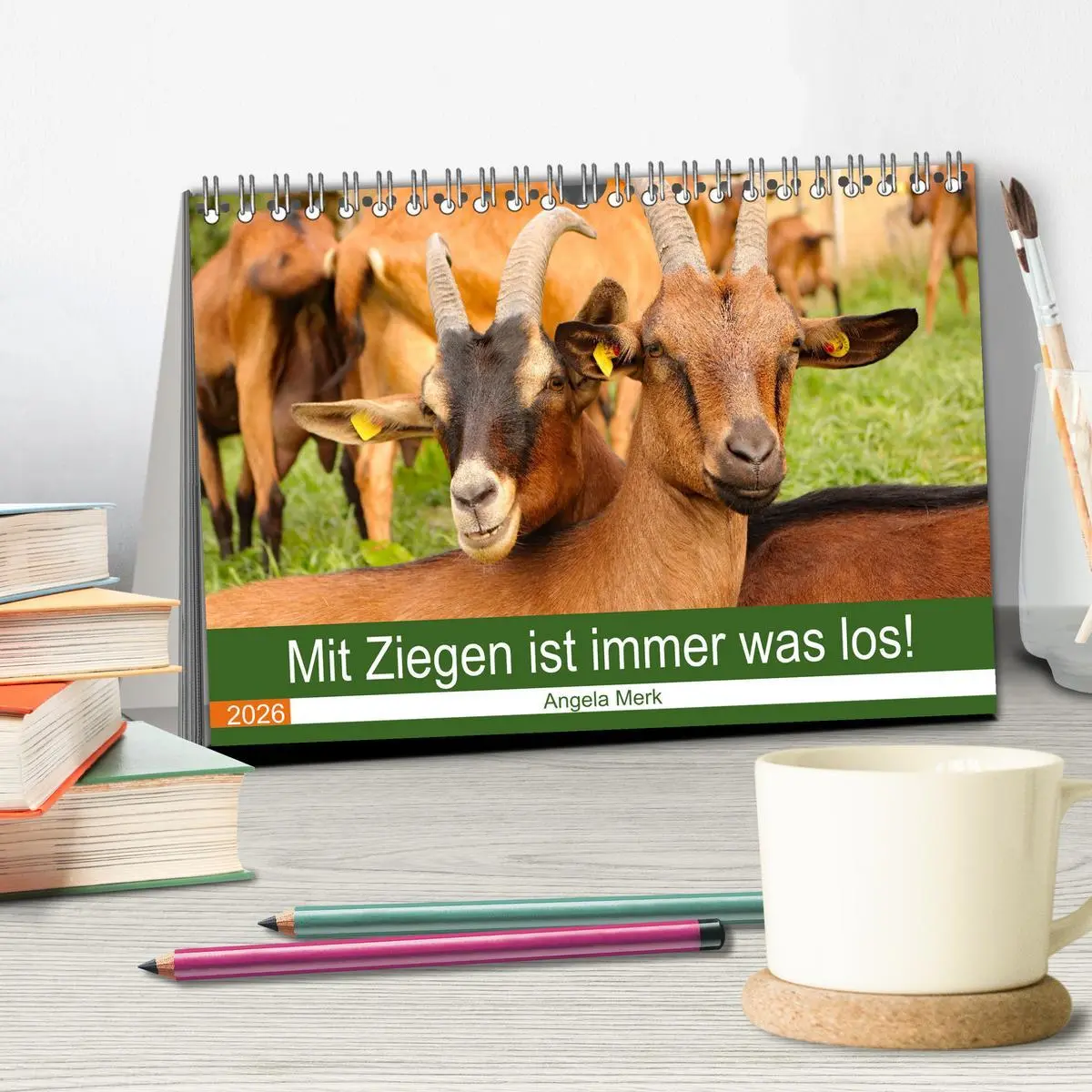 Bild: 9783457635605 | Mit Ziegen ist immer was los! (Tischkalender 2026 DIN A5 quer),...
