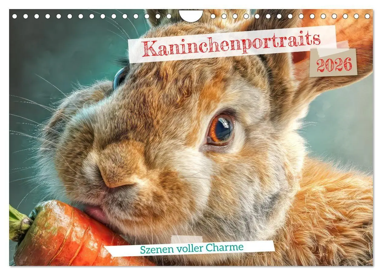 Cover: 9783516725605 | Kaninchenportraits - Szenen voller Charme (Wandkalender 2026 DIN A4...