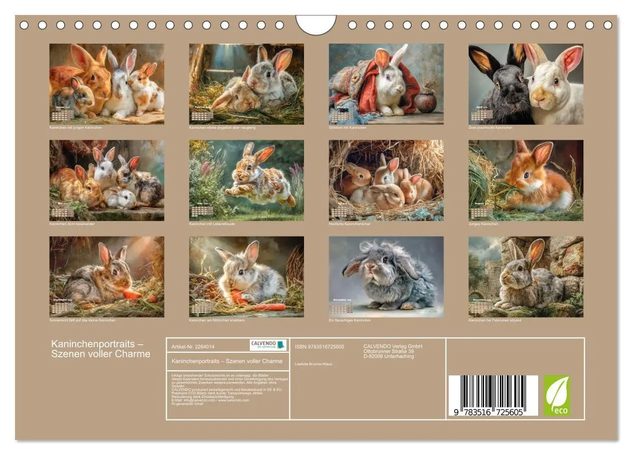 Bild: 9783516725605 | Kaninchenportraits - Szenen voller Charme (Wandkalender 2026 DIN A4...