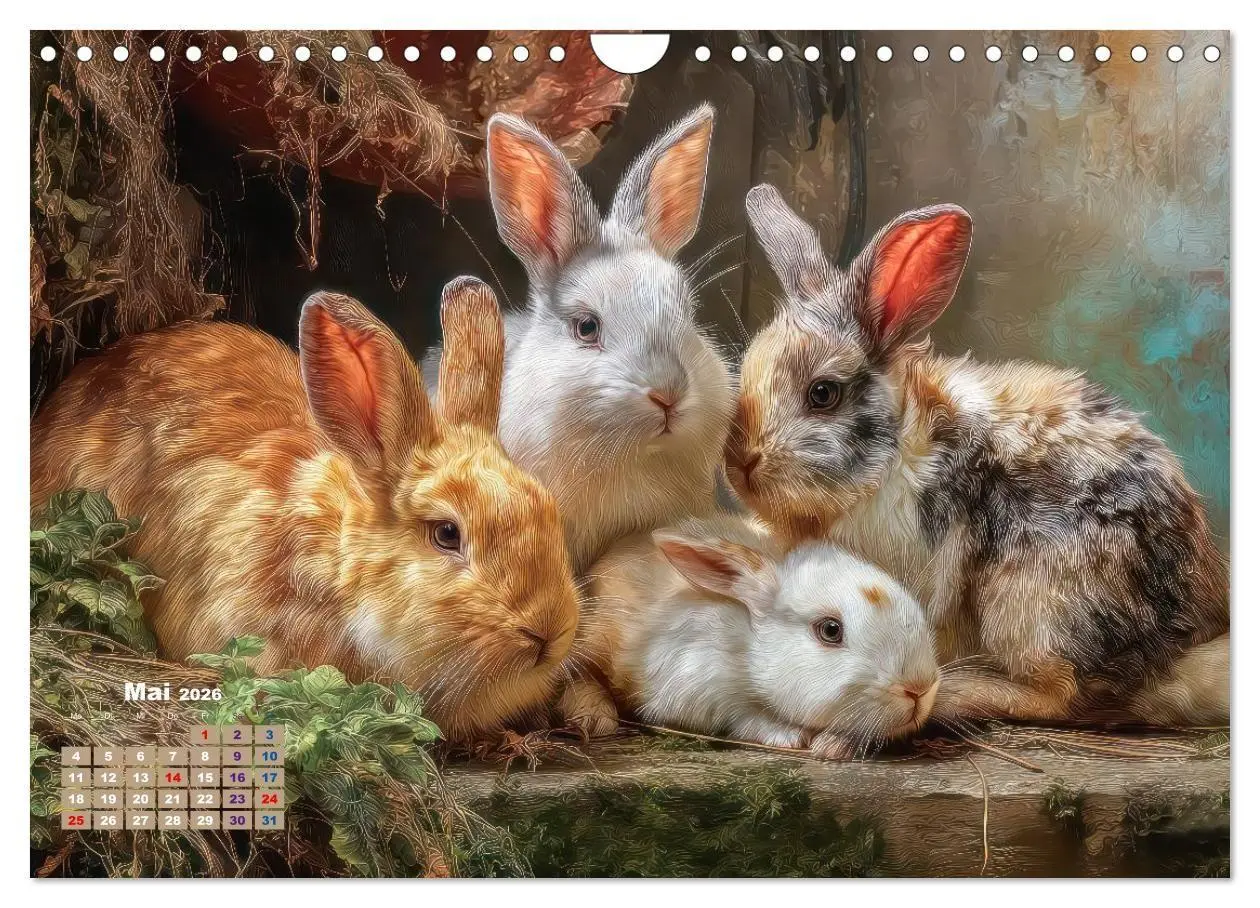 Bild: 9783516725605 | Kaninchenportraits - Szenen voller Charme (Wandkalender 2026 DIN A4...