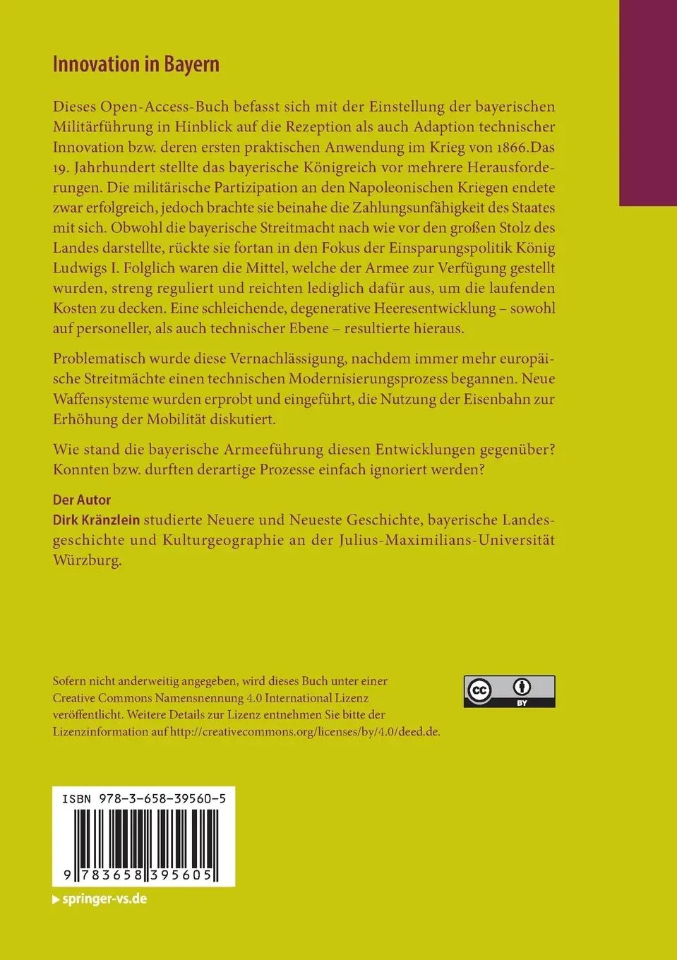 Rückseite: 9783658395605 | Innovation in Bayern | Dirk Kränzlein | Taschenbuch | vi | Deutsch