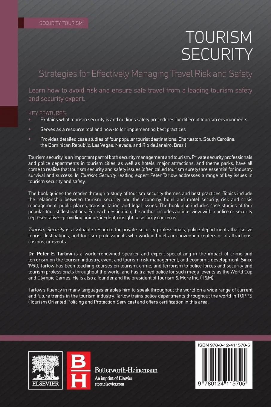 Rückseite: 9780124115705 | Tourism Security | Peter E. Tarlow | Taschenbuch | Englisch | 2014