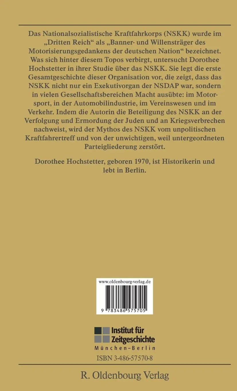 Rückseite: 9783486575705 | Motorisierung und "Volksgemeinschaft" | Dorothee Hochstetter | Buch