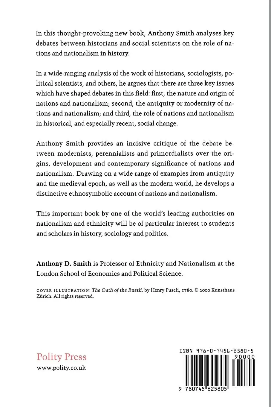 Rückseite: 9780745625805 | The Nation in History | Anthony D Smith | Taschenbuch | Englisch