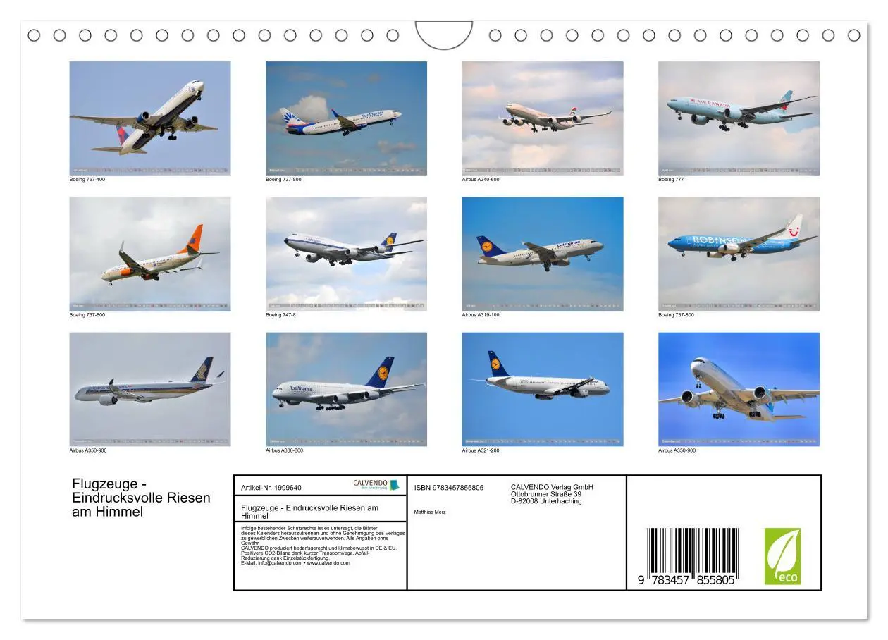 Bild: 9783457855805 | Flugzeuge - Eindrucksvolle Riesen am Himmel (Wandkalender 2026 DIN...