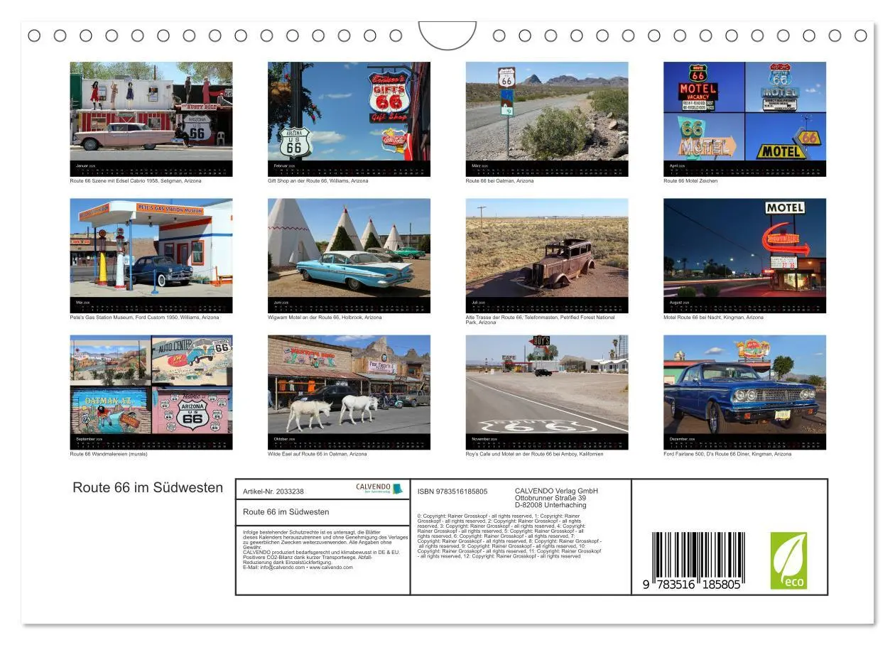 Bild: 9783516185805 | Route 66 im Südwesten (Wandkalender 2026 DIN A4 quer), CALVENDO...