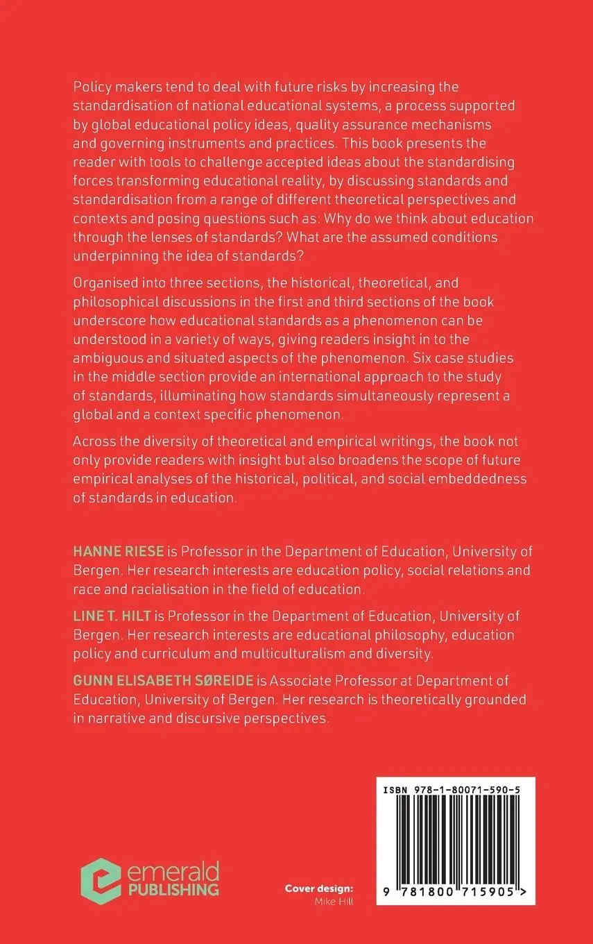 Rückseite: 9781800715905 | Educational Standardisation in a Complex World | Hanne Riese (u. a.)