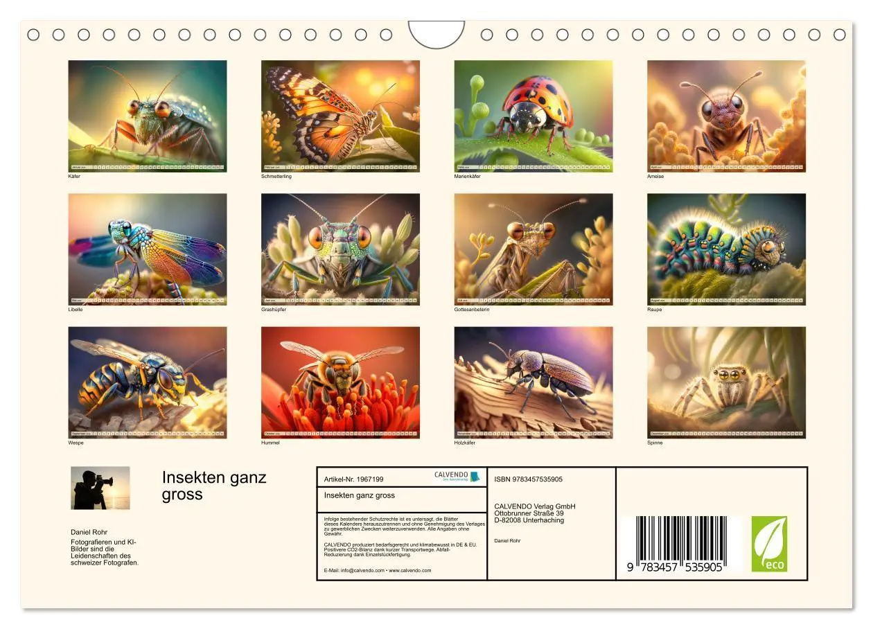 Bild: 9783457535905 | Insekten ganz gross (Wandkalender 2026 DIN A4 quer), CALVENDO...
