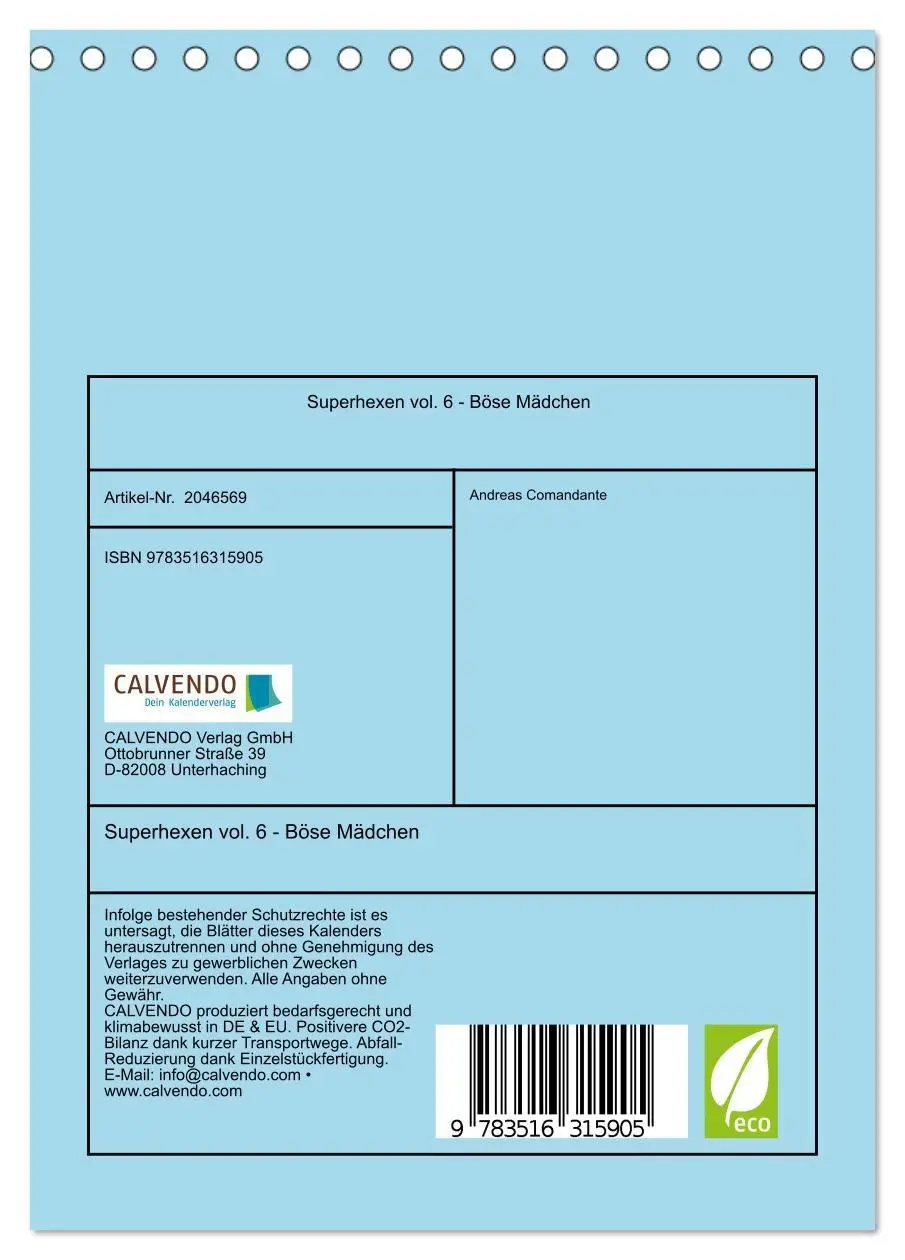 Bild: 9783516315905 | Superhexen vol. 6 - Böse Mädchen (Tischkalender 2026 DIN A5 hoch),...