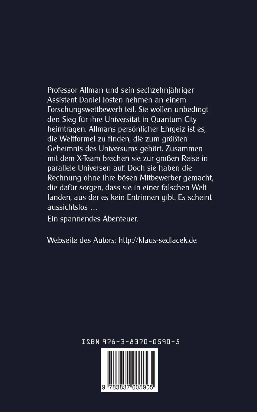 Rückseite: 9783837005905 | Parallelwelt-Universum | und die Suche nach der Weltformel | Sedlacek
