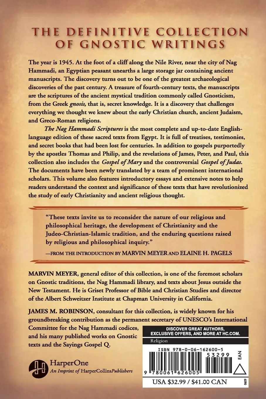 Rückseite: 9780061626005 | The Nag Hammadi Scriptures | Marvin W Meyer (u. a.) | Taschenbuch