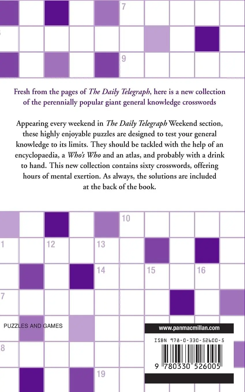 Rückseite: 9780330526005 | Daily Telegraph Giant General Knowledge Crosswords 10 | Limited | Buch