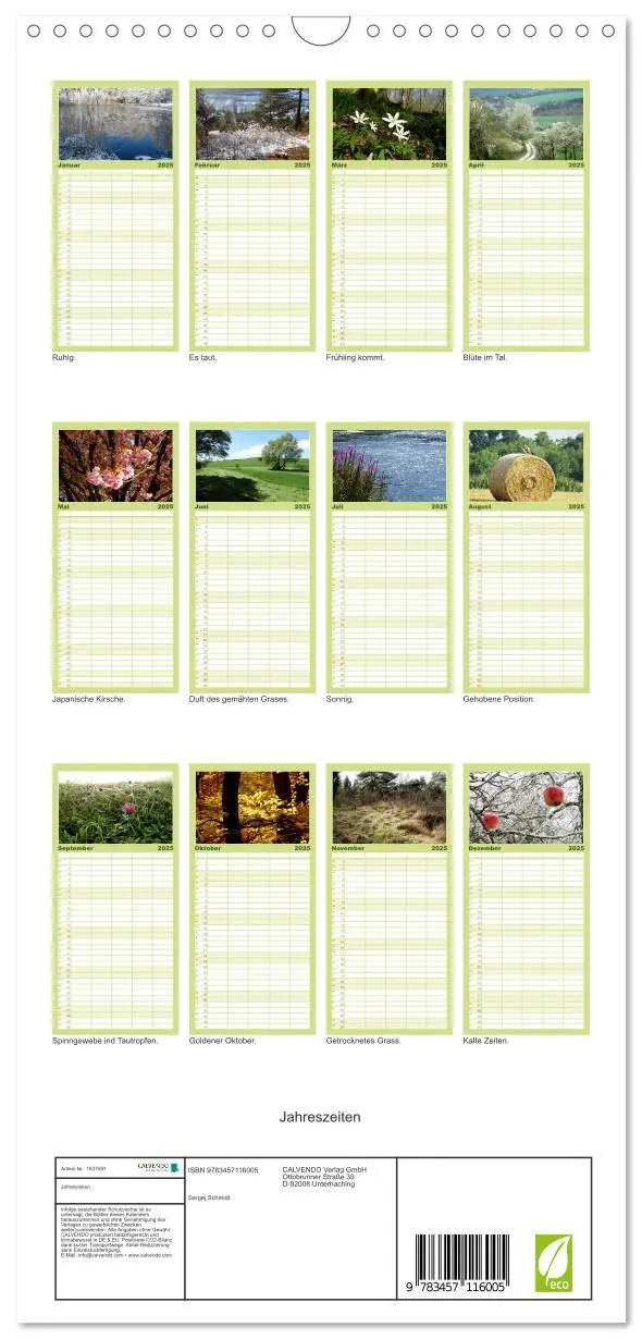 Bild: 9783457116005 | Familienplaner 2025 - Jahreszeiten mit 5 Spalten (Wandkalender, 21...