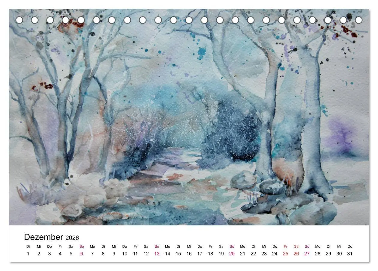 Bild: 9783457976005 | Mit Aquarellen durch das Jahr (Tischkalender 2026 DIN A5 quer),...