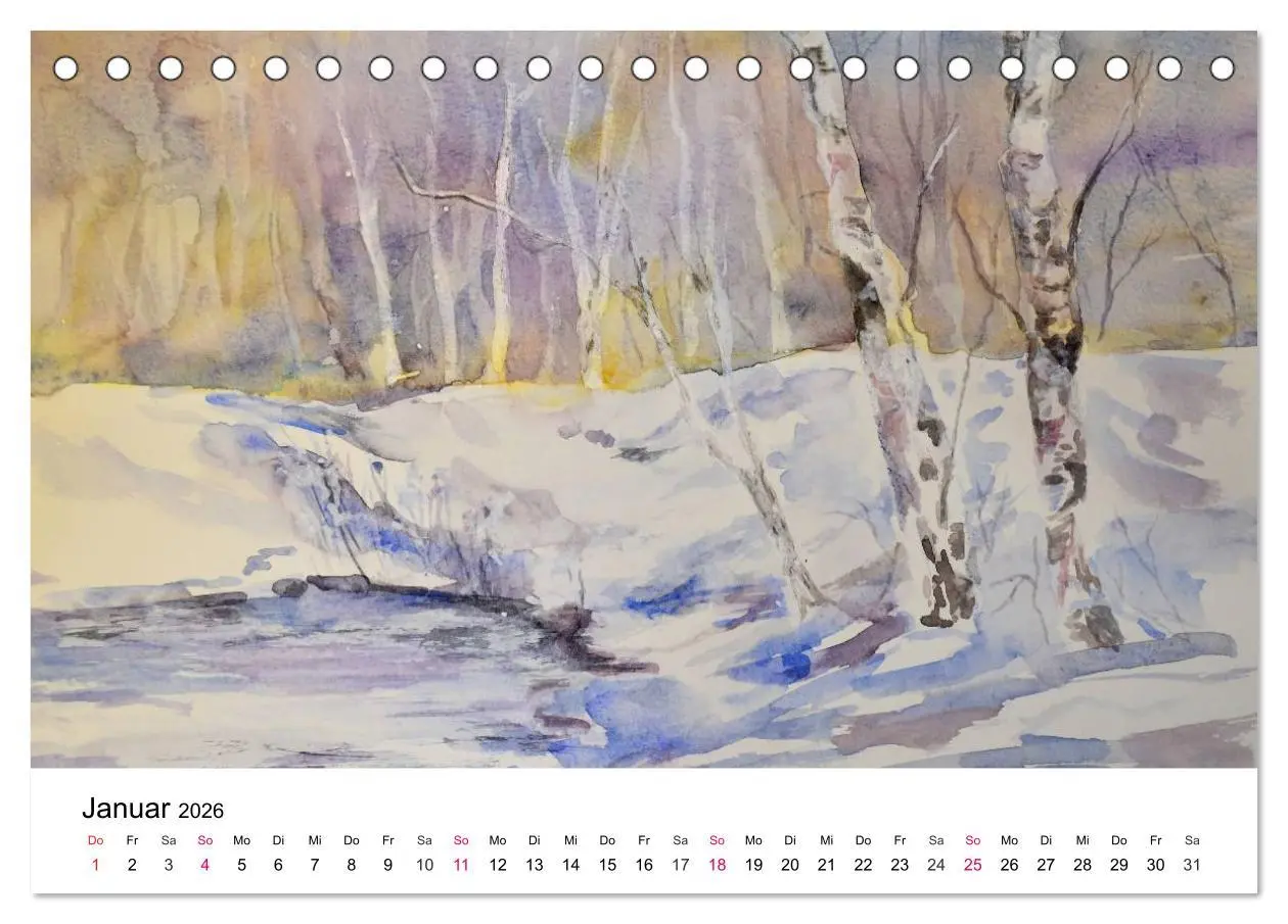 Bild: 9783457976005 | Mit Aquarellen durch das Jahr (Tischkalender 2026 DIN A5 quer),...