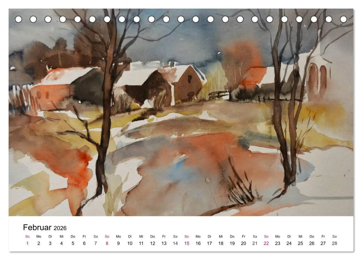 Bild: 9783457976005 | Mit Aquarellen durch das Jahr (Tischkalender 2026 DIN A5 quer),...