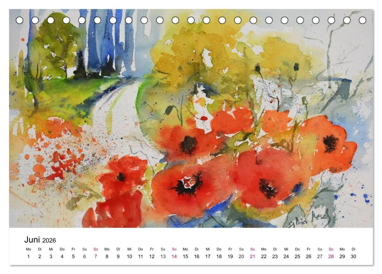 Bild: 9783457976005 | Mit Aquarellen durch das Jahr (Tischkalender 2026 DIN A5 quer),...