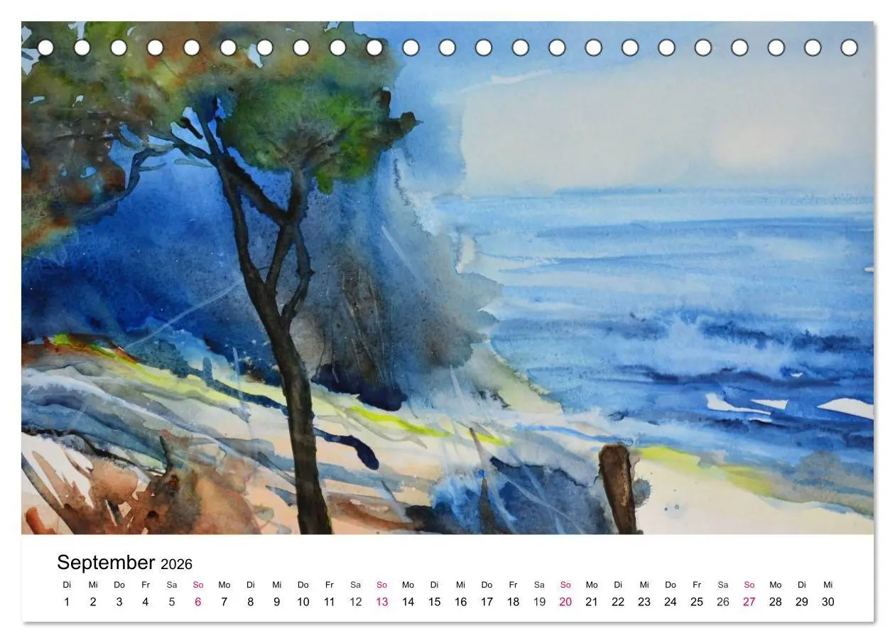 Bild: 9783457976005 | Mit Aquarellen durch das Jahr (Tischkalender 2026 DIN A5 quer),...