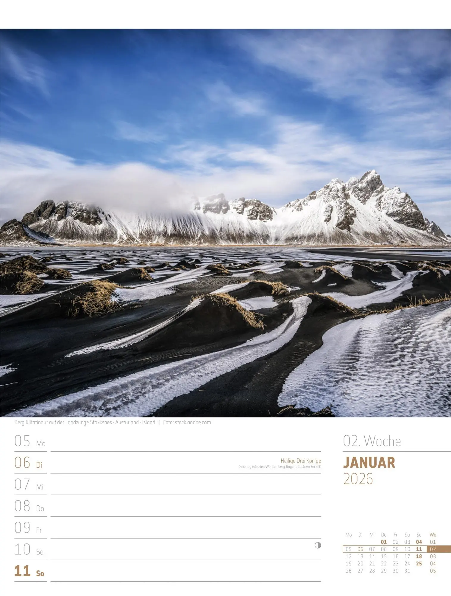 Bild: 9783838436005 | Planet Erde - Landschaften der Welt - Wochenplaner Kalender 2026