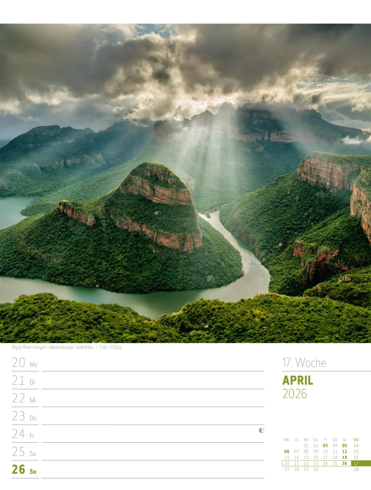 Bild: 9783838436005 | Planet Erde - Landschaften der Welt - Wochenplaner Kalender 2026