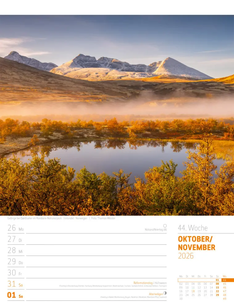 Bild: 9783838436005 | Planet Erde Wochenplaner Kalender 2026 Landschaften der Welt | GmbH