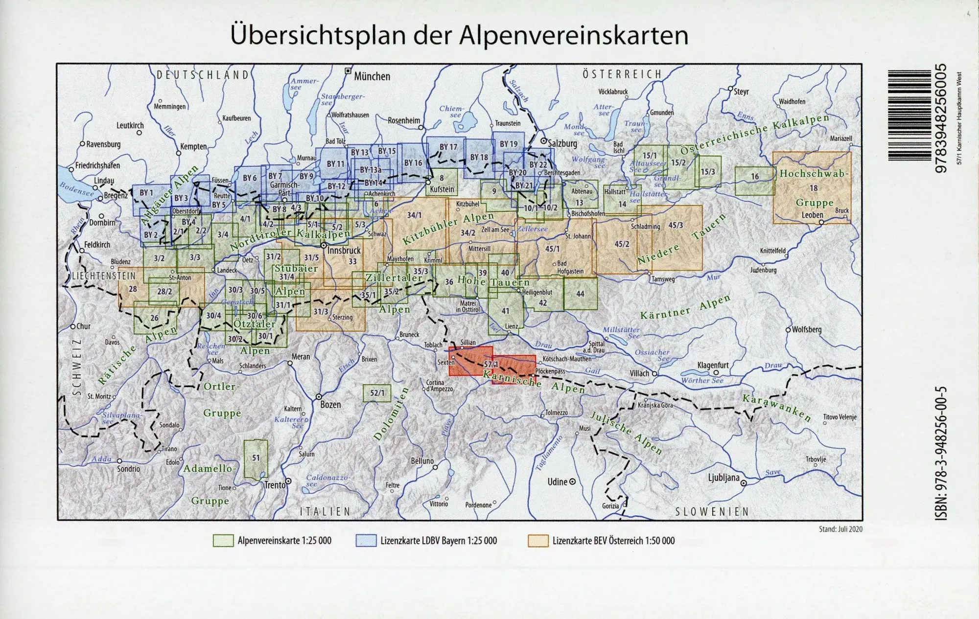 Bild: 9783948256005 | Karnischer Hauptkamm West | Wege und Ski | Alpenverein | (Land-)Karte