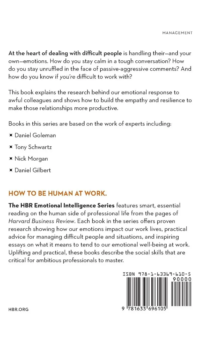 Rückseite: 9781633696105 | Dealing with Difficult People (HBR Emotional Intelligence Series)
