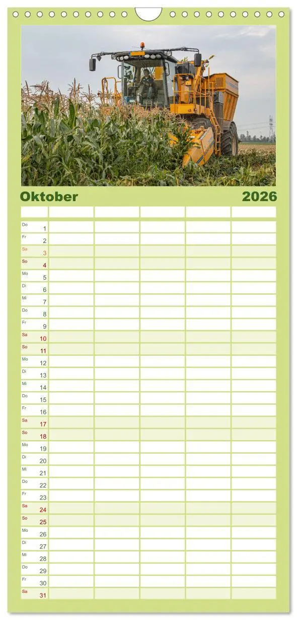Bild: 9783516506105 | Familienplaner 2026 - Landtechnik im Einsatz mit 5 Spalten...