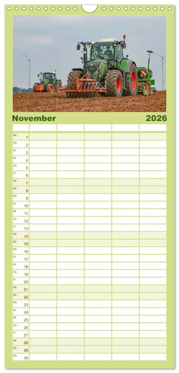 Bild: 9783516506105 | Familienplaner 2026 - Landtechnik im Einsatz mit 5 Spalten...