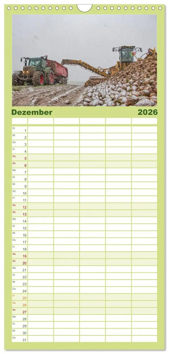 Bild: 9783516506105 | Familienplaner 2026 - Landtechnik im Einsatz mit 5 Spalten...
