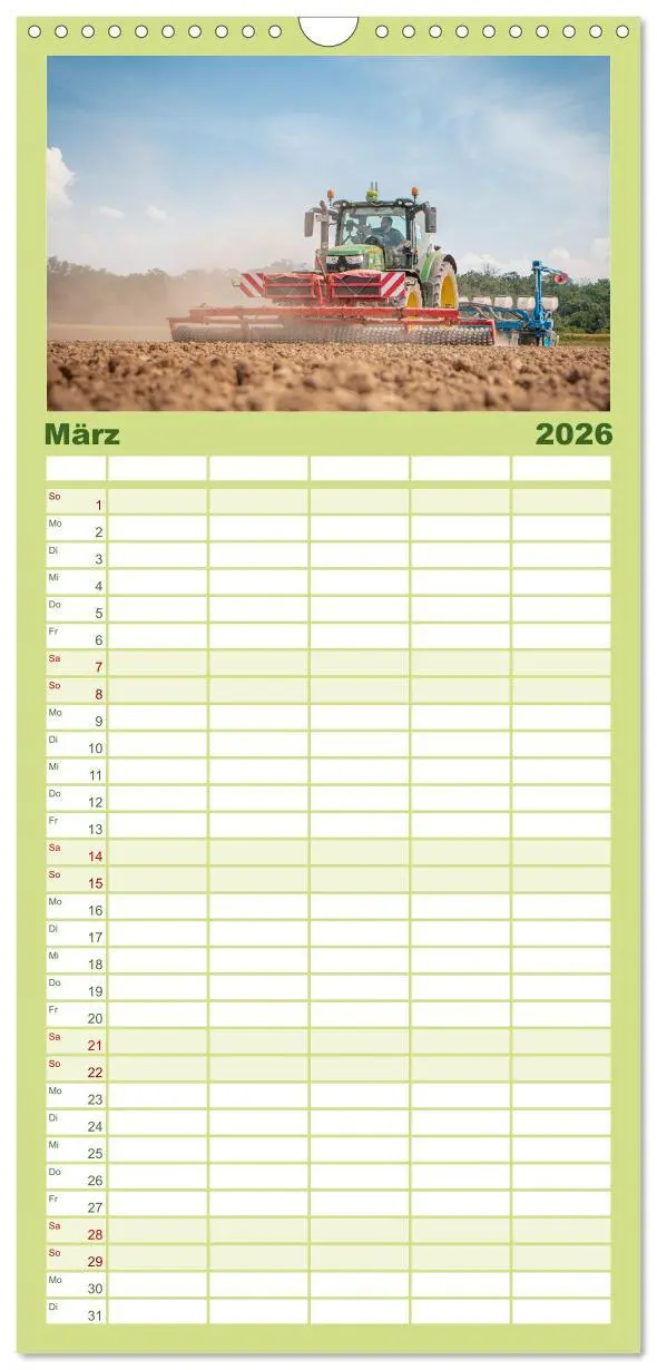 Bild: 9783516506105 | Familienplaner 2026 - Landtechnik im Einsatz mit 5 Spalten...