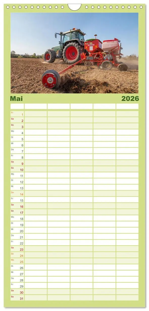 Bild: 9783516506105 | Familienplaner 2026 - Landtechnik im Einsatz mit 5 Spalten...