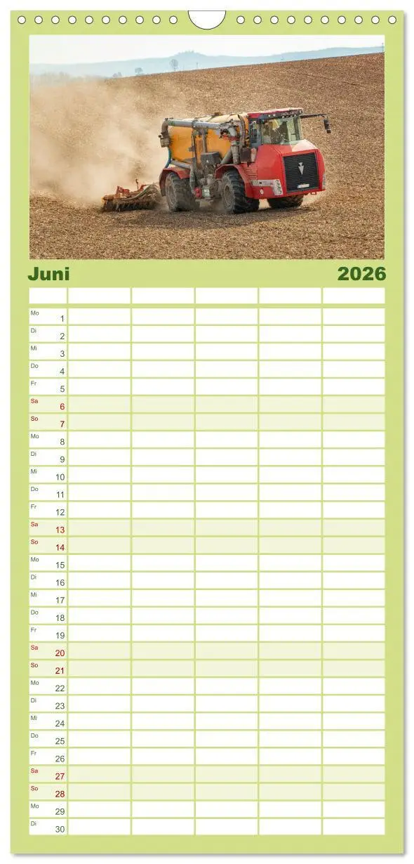 Bild: 9783516506105 | Familienplaner 2026 - Landtechnik im Einsatz mit 5 Spalten...
