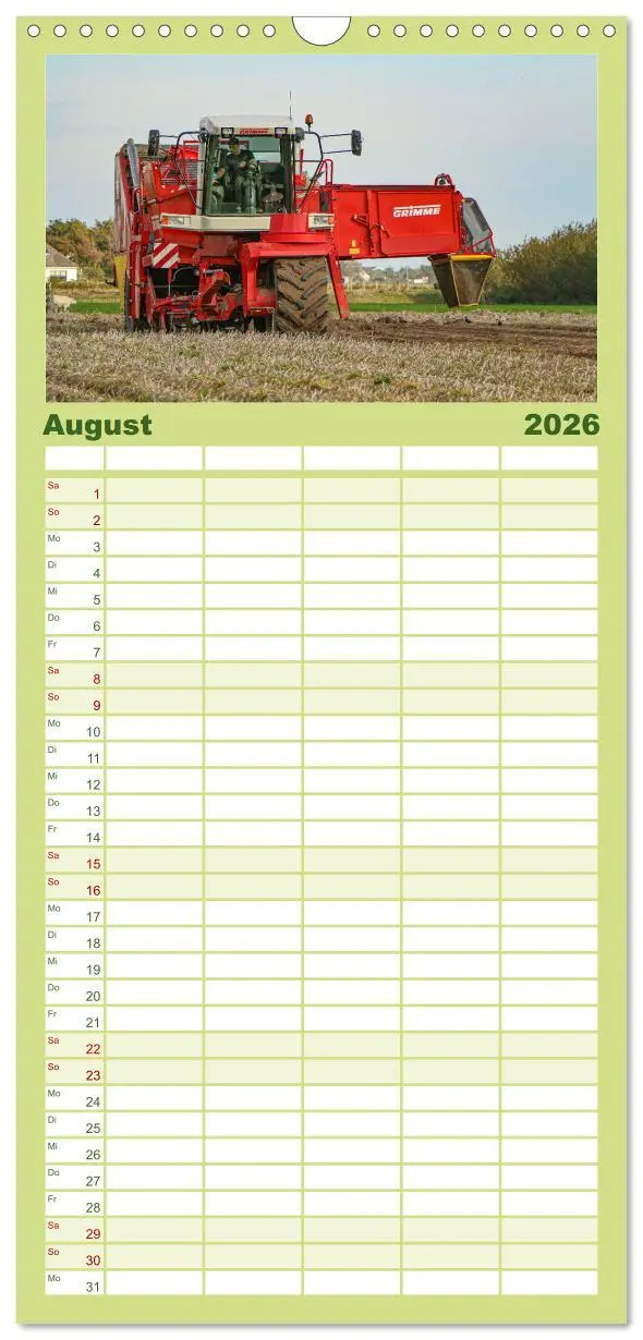 Bild: 9783516506105 | Familienplaner 2026 - Landtechnik im Einsatz mit 5 Spalten...