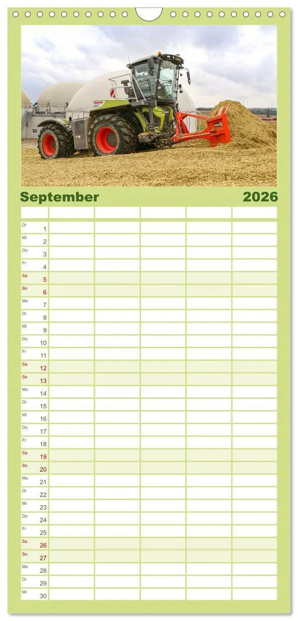 Bild: 9783516506105 | Familienplaner 2026 - Landtechnik im Einsatz mit 5 Spalten...