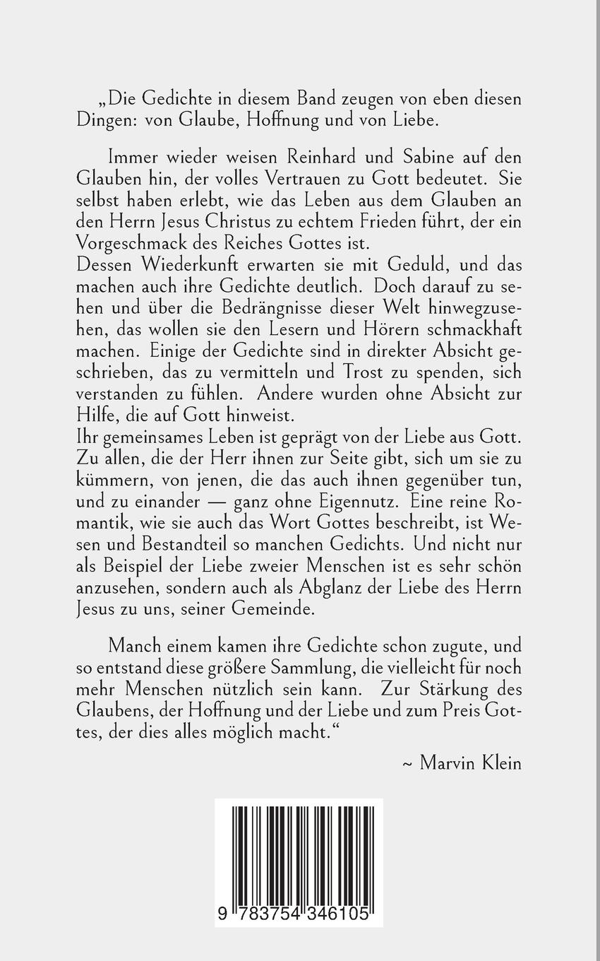 Rückseite: 9783754346105 | Glaube, Hoffnung, Liebe | ein Gedichtband | Förster | Taschenbuch