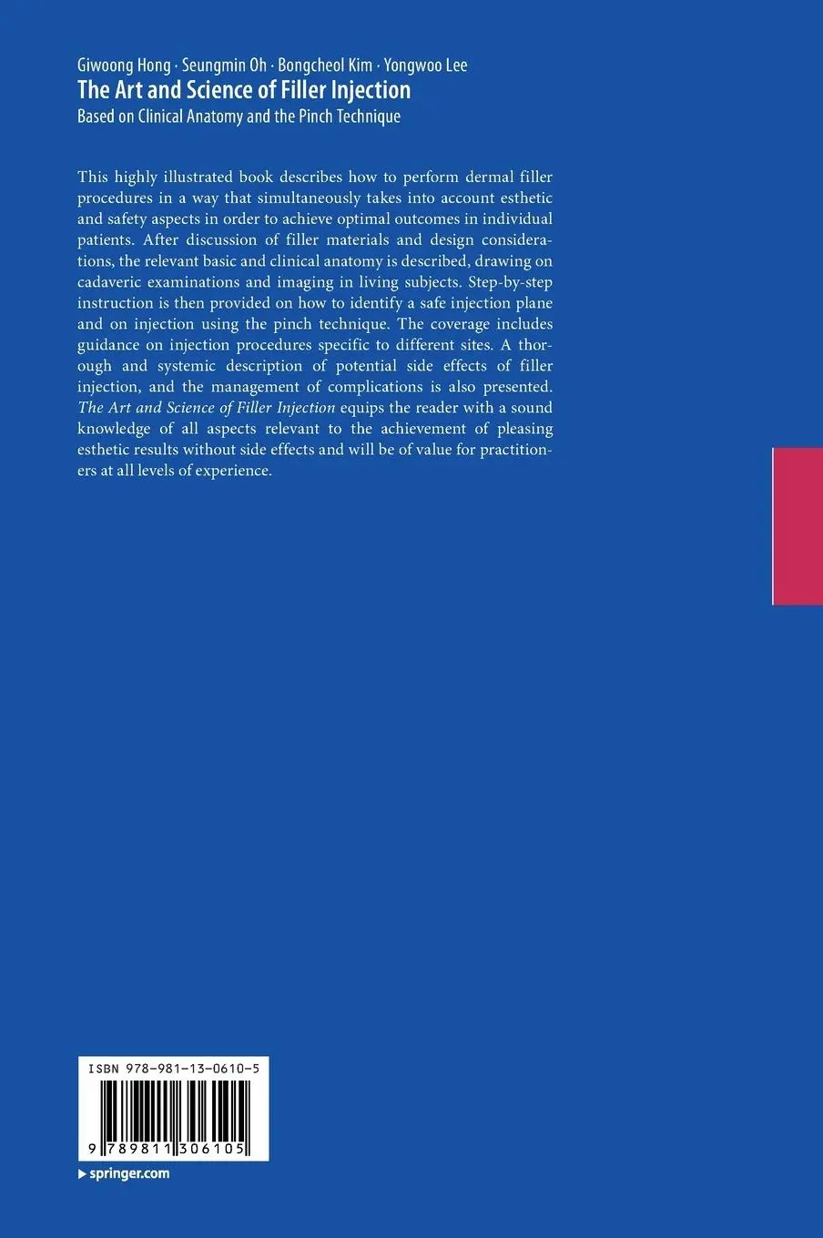 Rückseite: 9789811306105 | The Art and Science of Filler Injection | Giwoong Hong (u. a.) | Buch